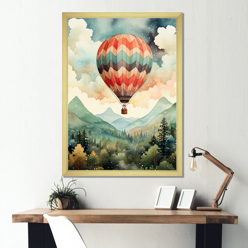 Charme classique de montgolfière - salon d'art mural en montgolfière, Toile tendue, H 40 po x l 30 po x P 1,5 po