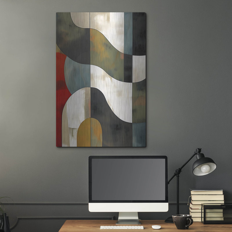Ivy Bronx «Abstract Oil No 1» par Andreas Magnusson, art mural en métal, H 36 po x l 24 po