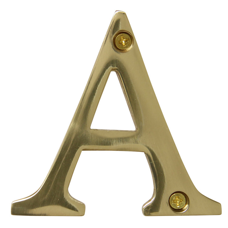 3'' H Brass House Letter, A, Polished Brass