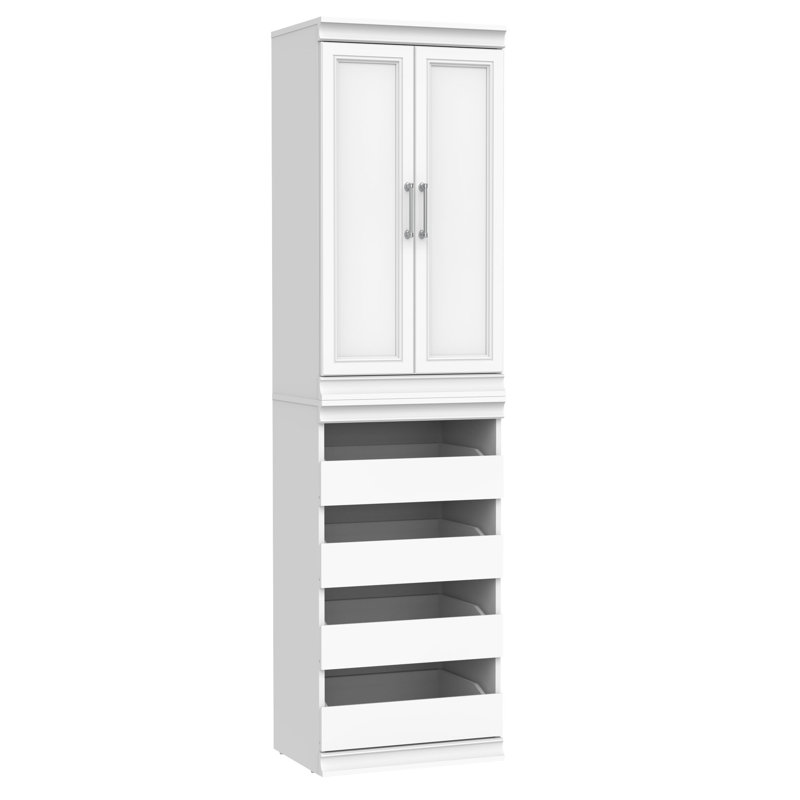 White Laminate 3-Shelf 4-Drawer Modular Closet System