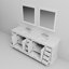 Meuble-lavabo double blanc 84 po X P 22 po , Comptoir en quartz blanc, ensemble de robinets et Miroirs-118001240