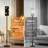  68.5" Standing Floor Lamp Monochrome Abstract Brushstroke Black White Gray Dimmable Metal Pole Lamp with Linen Lampshade LED Bulb Included