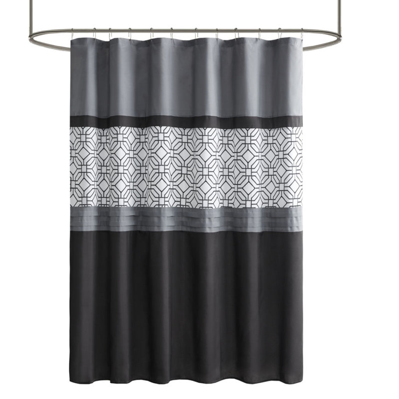 Embroidered And Pieced Shower Curtain