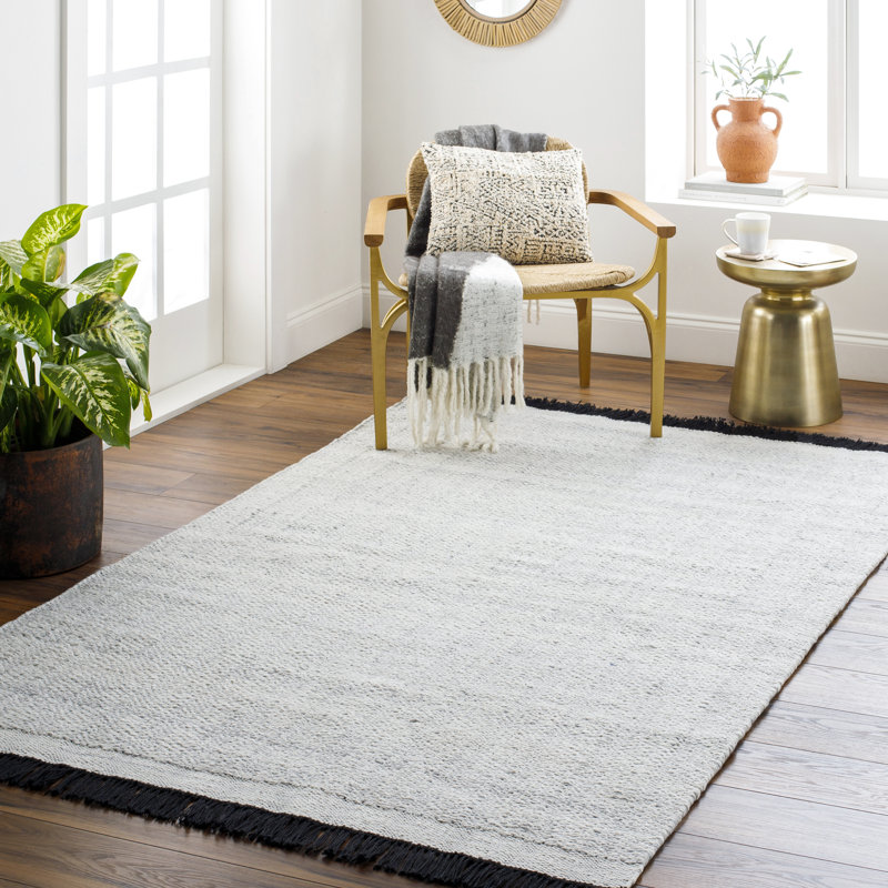Striped Indoor / Outdoor Rug, Runner 2'6" x 8', Light Gray