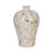 Elegant Floral Ceramic Tall Open Jar for Home Decor Styling - Handcrafted Chinoiserie Table Jar with Metal Detail for Living Room or Entryway Display