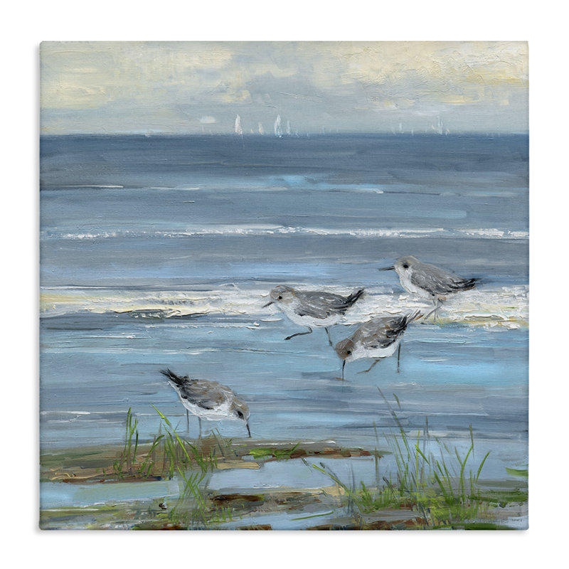 «Stepping Sandpipers Grazing», art mural par Sally Swatland, H 24 po x l 24 po