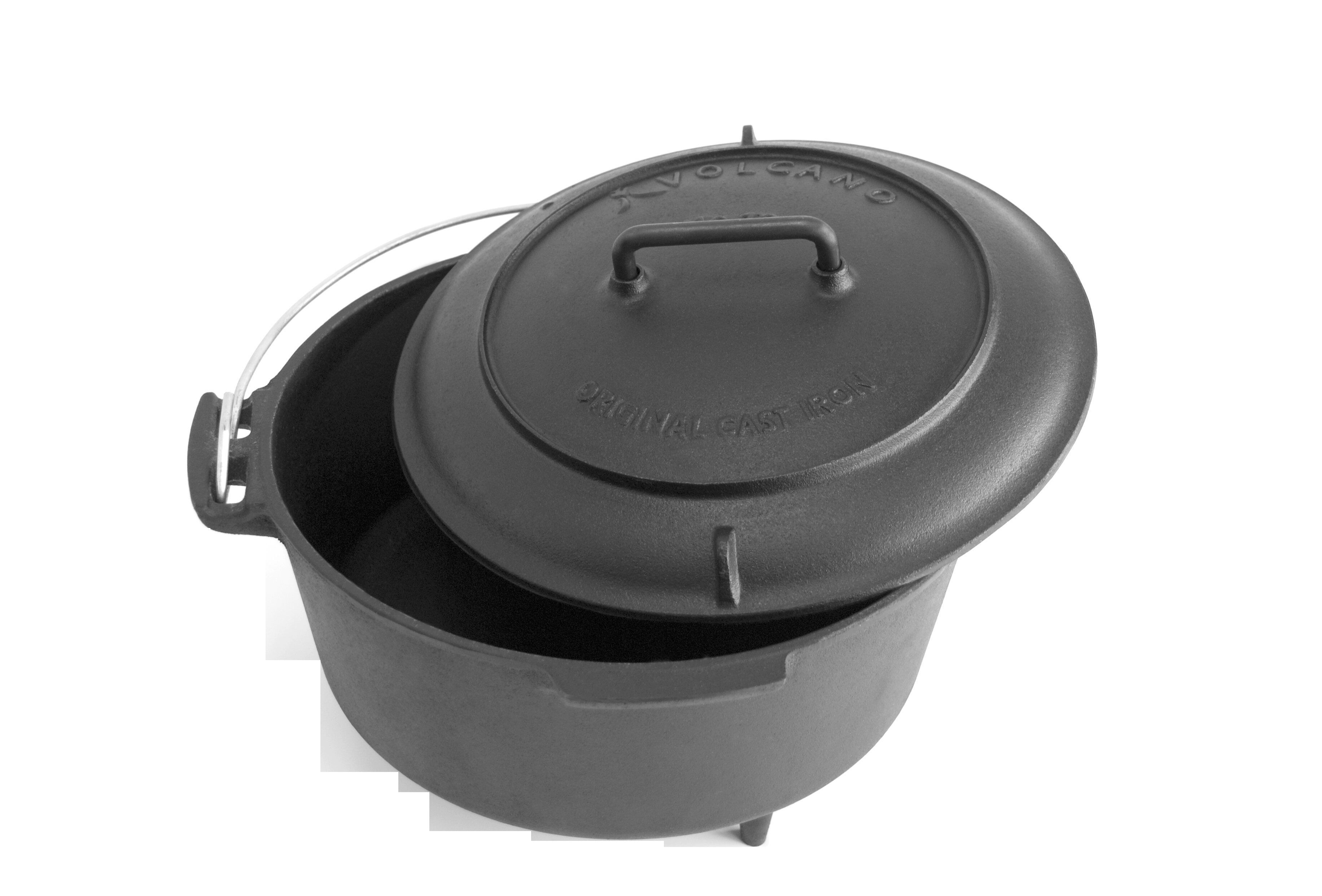 Volcano Grills 8 Qt.Pre-seasoned Cast Iron Round Dutch Oven