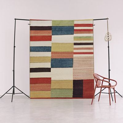 Multi-Colored Stripe Line Patterned Creative Modern Decorative Rug