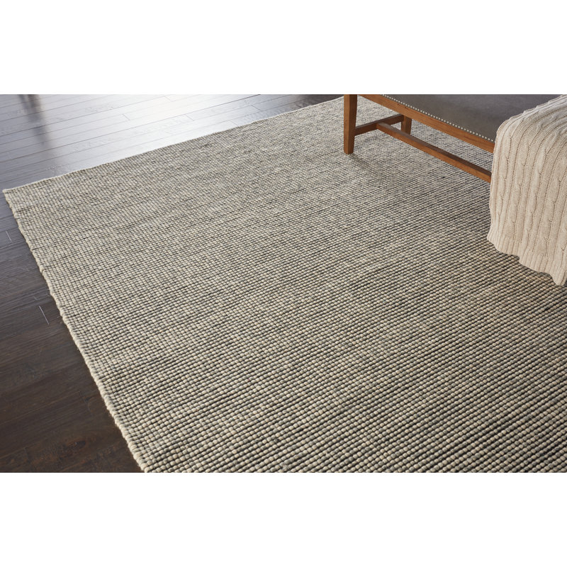 Lowland Solid Colour Wool Hand Woven Area Rug, Rectangle 160 x 226cm