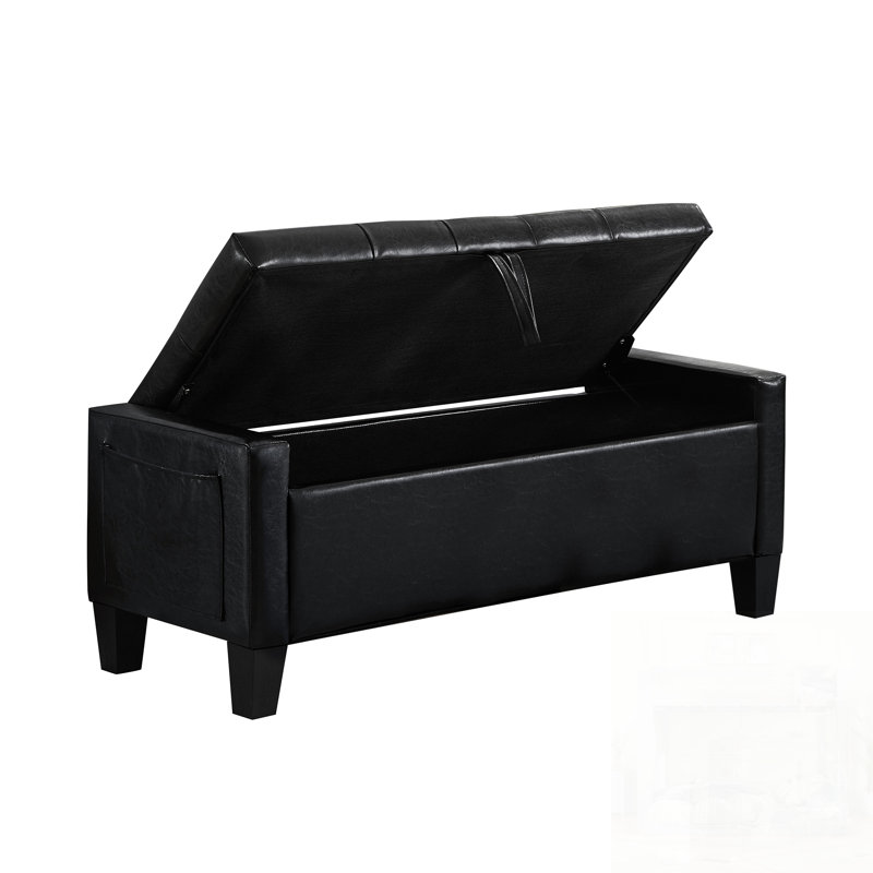 Élégant banc avec repose-pieds avec charnière de sécurité, capacité de poids de 350 lb, rembourré pour la chambre à coucher et le salon