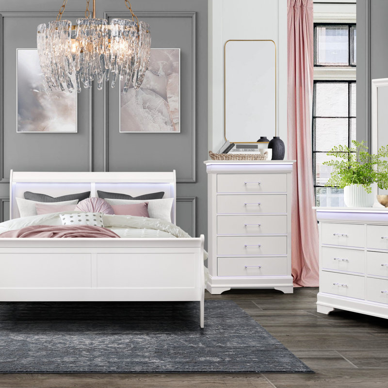 Commode Charlston avec DEL, Blanc