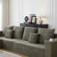 Canapé modulaire profond en velours côtelé avec porte-gobelets, aucun assemblage requis-1285840311
