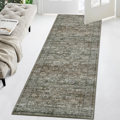 Washable Rug 5x7 Area Rug Vintage Distressed Rug Non Slip Rug Rug Distressed Carpet for Living Room Bedroom Office