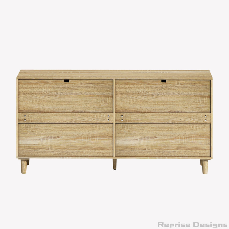 59" Rattan Dresser with 6 Drawers, Natural