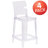 Imca Counter Stool with Square Back in Transparent Crystal - Wedding Chairs-890768354
