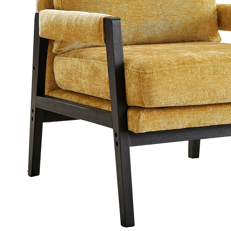 Fauteuil d'appoint rembourré Kelly, Jaune