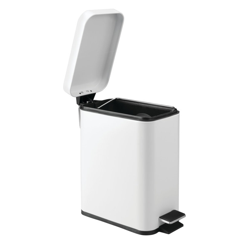 Poubelle à pédale 1,32 gallons, Blanc