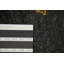 Tapis anthracite foncé de style Gabbeh 5 x 5 avec des accents de couleur délicate
