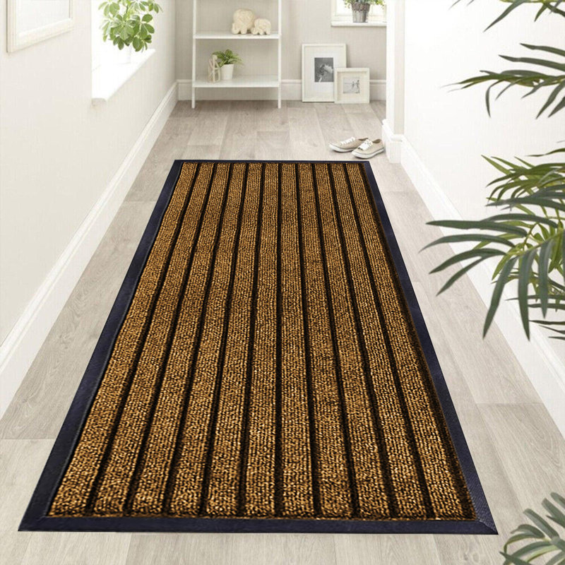 Kohner Non-Slip Indoor/Outdoor Hallway Kitchen Bedroom Rubber Door Mat, Rectangle 40 x 60 cm, Brown