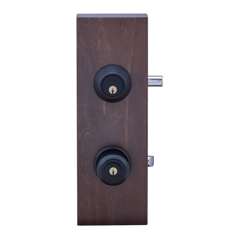 Colonial Knobs With Deadbolt Reversible Entry Set, Black