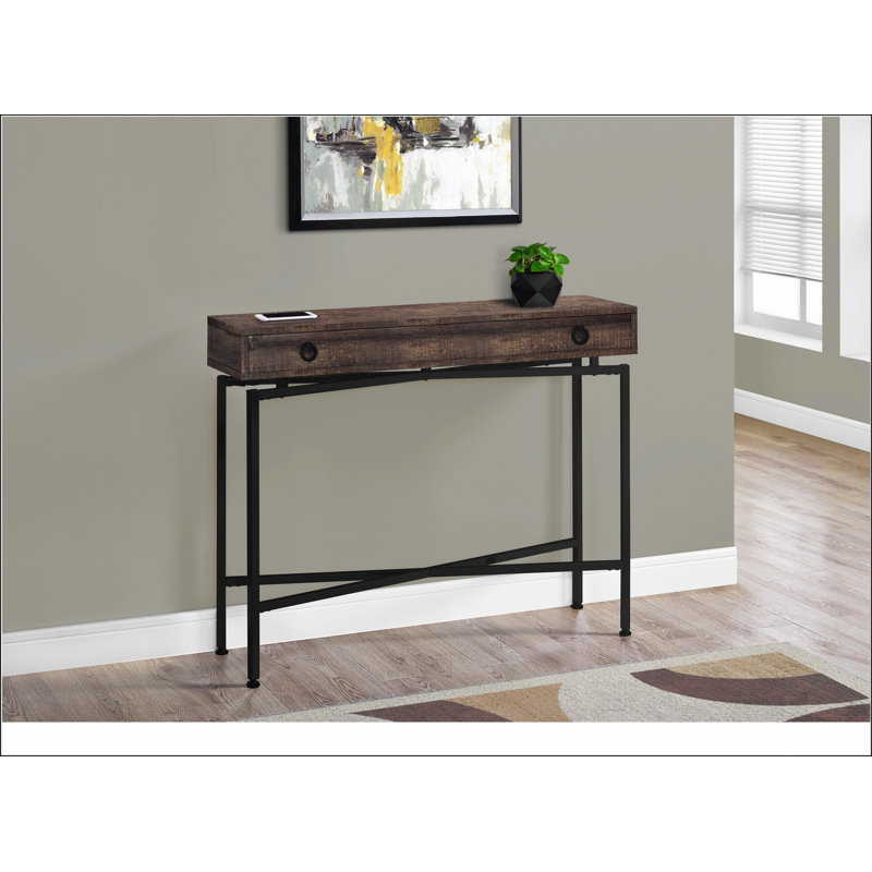 Table d'appoint, console, vestibule, étroit, Brun