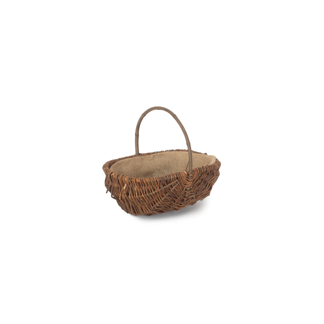 Wicker Willow Unpeeled Lined Garden Trug Basket