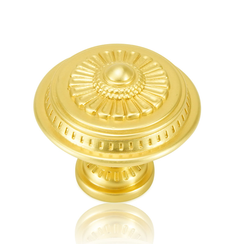 JAMESTOWN KNOB FLORENTINE FINISH, 1 5/8", Satin Gold
