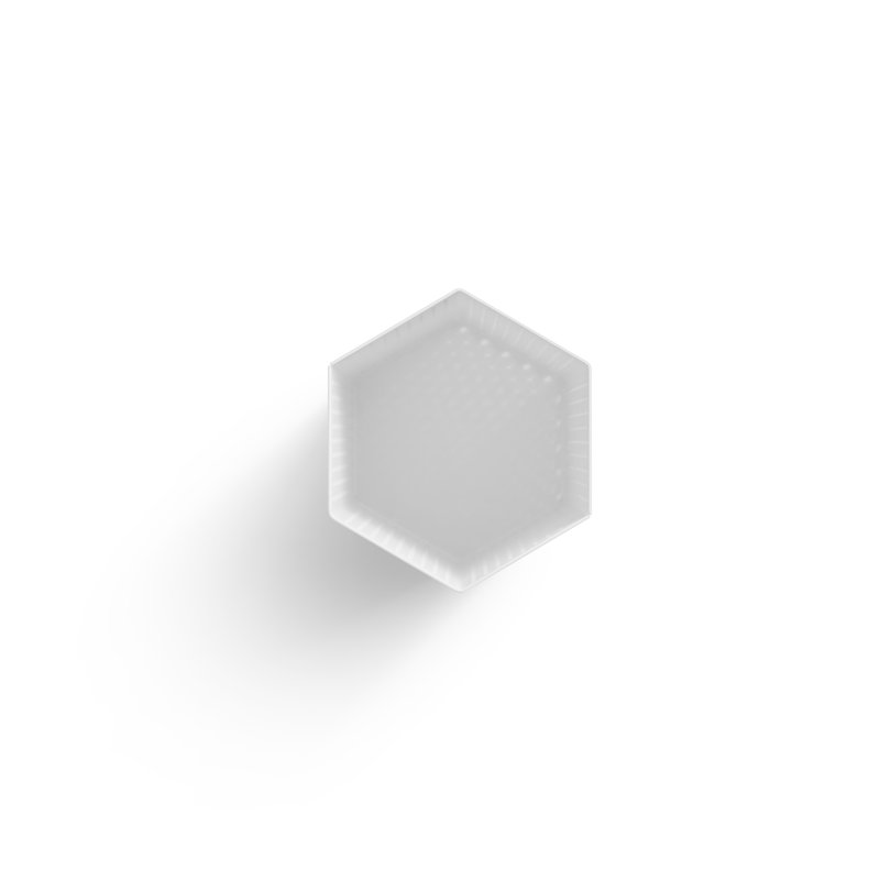 White Hexagonal Perforated Metal Hanging Candle Lantern