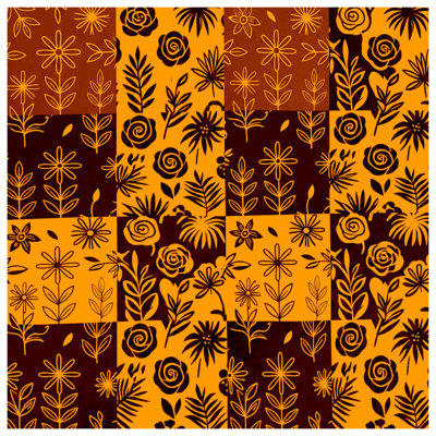 Floral Patchwork Pattern Bath Mat