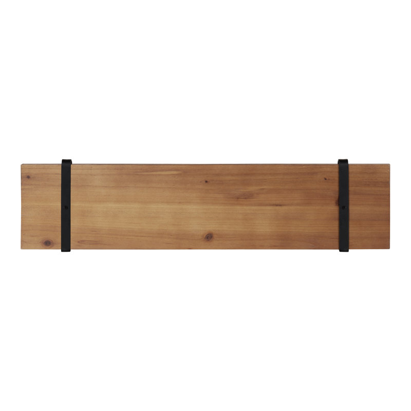 Mcmartin 2 Piece Bracket Shelf, Rustic Wood/Black, 8.26'' H X 27.55'' W X 6.89'' D