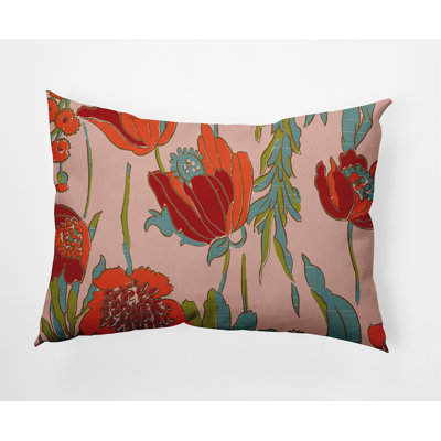 Housse et insert de coussin rectangulaire lombaire intérieur / extérieur Floral Frol