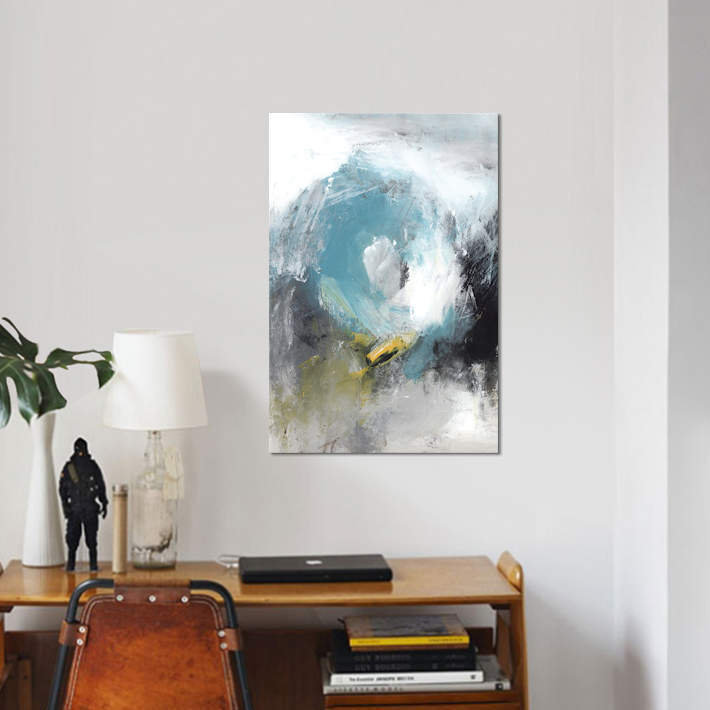 « aquamarine ii », impression sur toile, H 12 po x l 8 po x P 0,75 po, Toile tendue, Pas de tapis