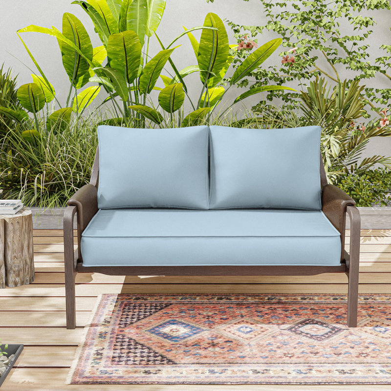 3-Piece Outdoor 5" Replacement Cushion Set Seat/Back Cushion，Only cushions, Sky Blue