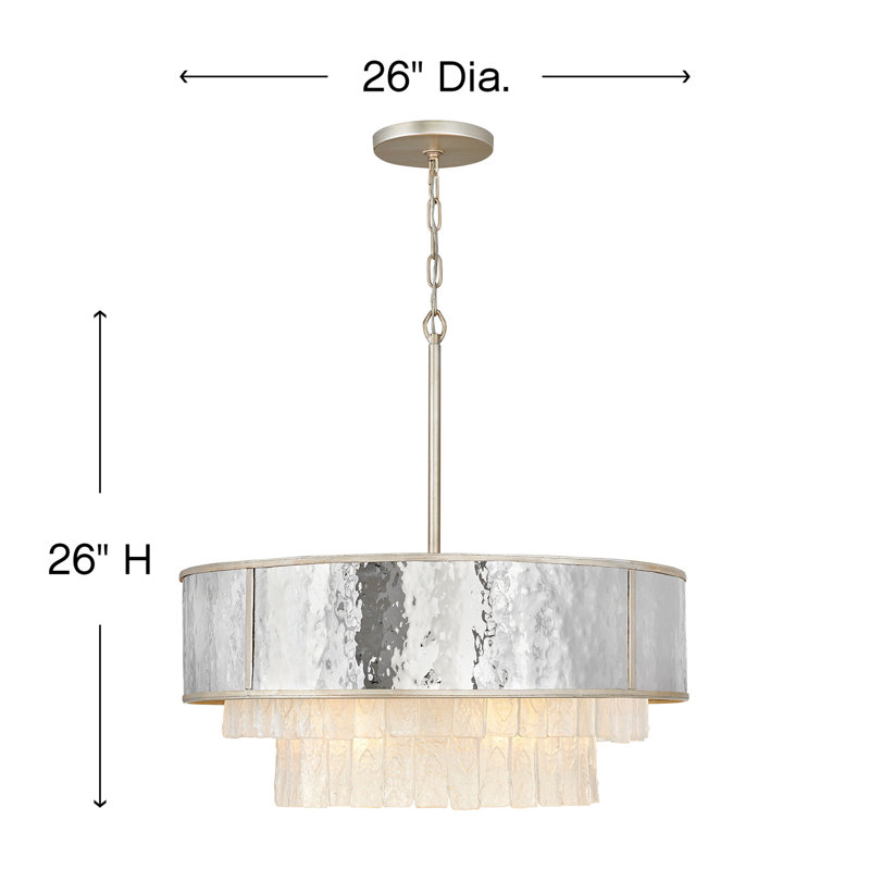 Reverie 8 - Light Unique Drum Chandelier, 26" H x 26" W x 26" D