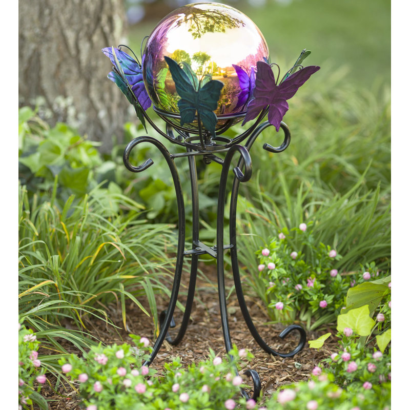 Weather Resistant Metal Insects Gazing Ball Stand