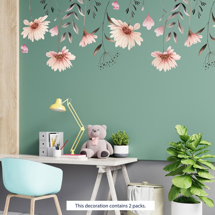 Zebra print and ornamental flowers decals for furniture - TenStickers