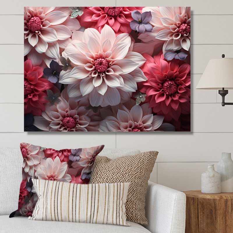 Variété de pétales de fleurs sur toile, H 16 po x l 32 po x P 1 po, Toile tendue