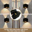Ensemble de 2 appliques murales à DEL en aluminium, lumière carrée noire moderne et étanche pour éclairage intérieur et extérieur (ensemble de 2)-879909532