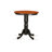 3 Piece Kitchen Counter Set for Small Spaces Contains a Round Dining Room Table with Pedestal and 2 Dining Chairs, Black & Cherry-1054218520-991355866