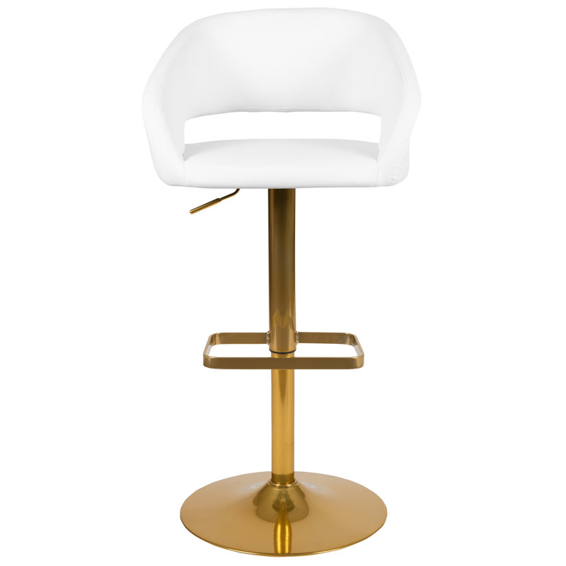 Tabouret de bar Amberlie, Blanc, Or, 1