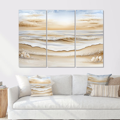 Shifting Tides In Panama II - Coastal Beach Wall Art Living Room Set