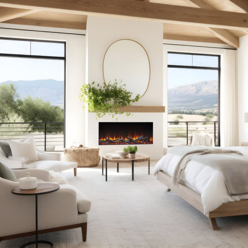 SimpliFire Triton Multi-View Smart Linear Electric Fireplace, 26.68" H x 50.37" W x 12.43" D