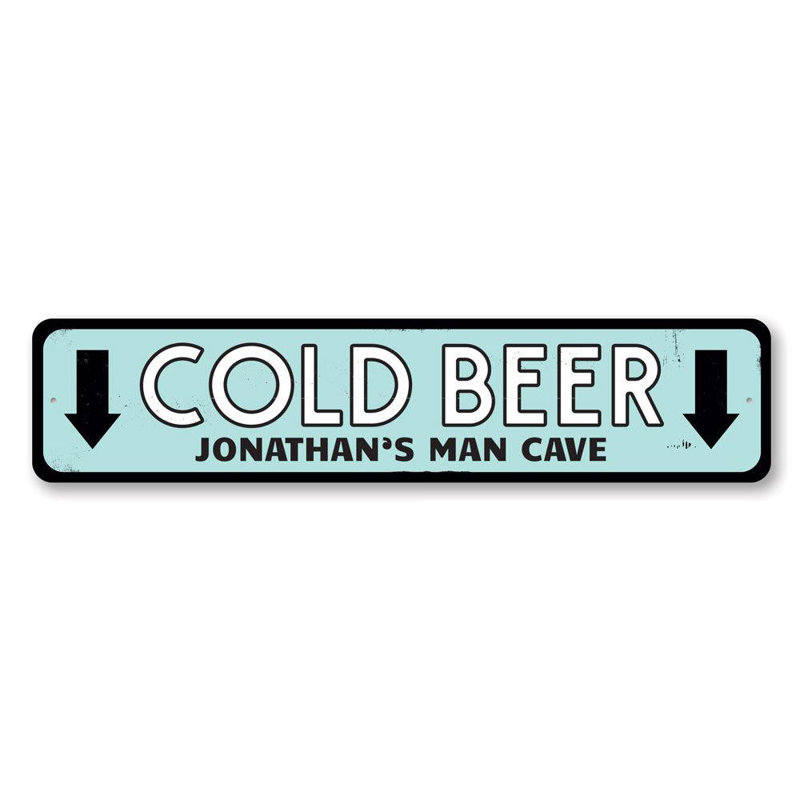Panneau en aluminium «Cold Beer», H 4 po x l 18 po x P 0,04 po