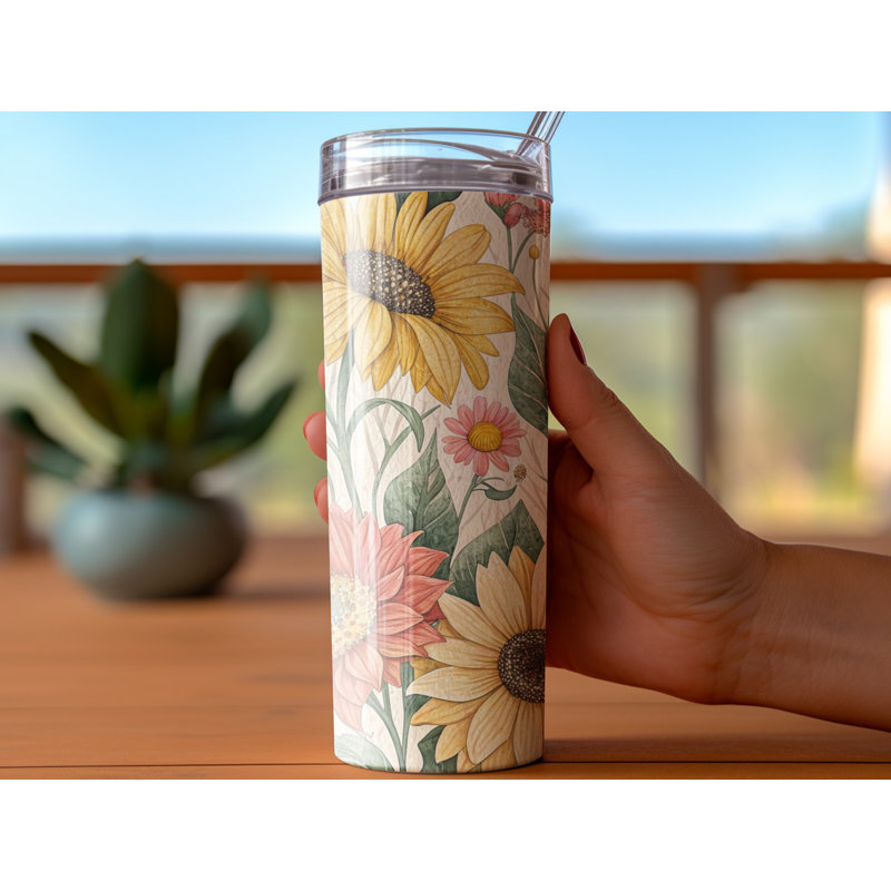 Choose Handmade Tumblers 591ml Vacuum Insulated Stainless Steel (18/8) Travel Tumbler with Straw