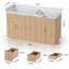 Meuble-lavabo double 60 po avec comptoir, 2 lavabos rectangulaires en porcelaine, bois massif, quartz blanc Carrara de 1,5 po, 4 portes à fermeture douce, 3 tiroirs à queue d'aronde, 2 tiroirs inclinables-1488236879