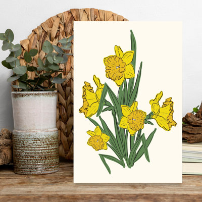 Vibrant Yellow Daffodils by Sonia Pal - Wrapped Canvas Print
