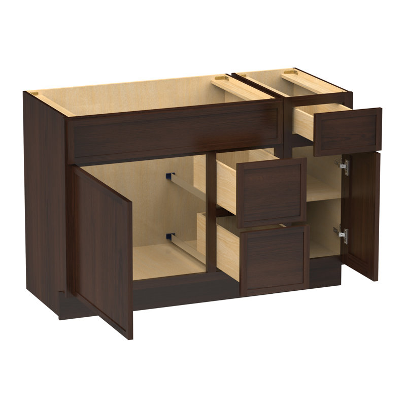 Base de meuble-lavabo simple 48 po seulement, Brun