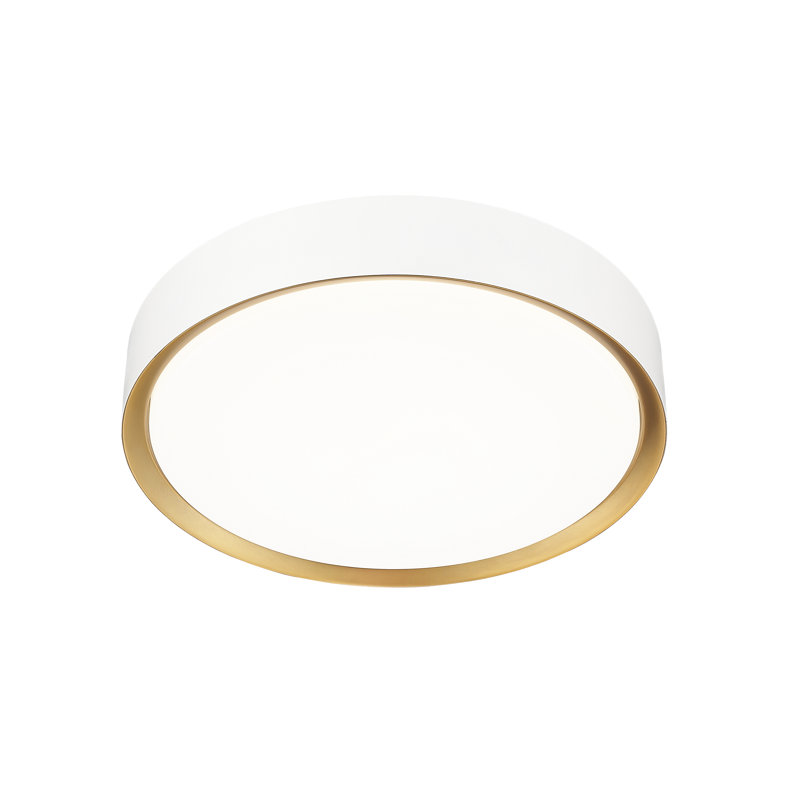 Plafonnier encastré 1 lumière Asalah, H 3 po x l 16 po x P 16 po, Mat / Or