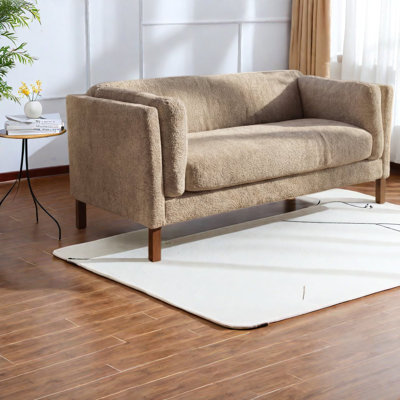 Canapés modernes, causeuse en tissu chenille de 58 pouces, pieds en bois compacts pour la maison