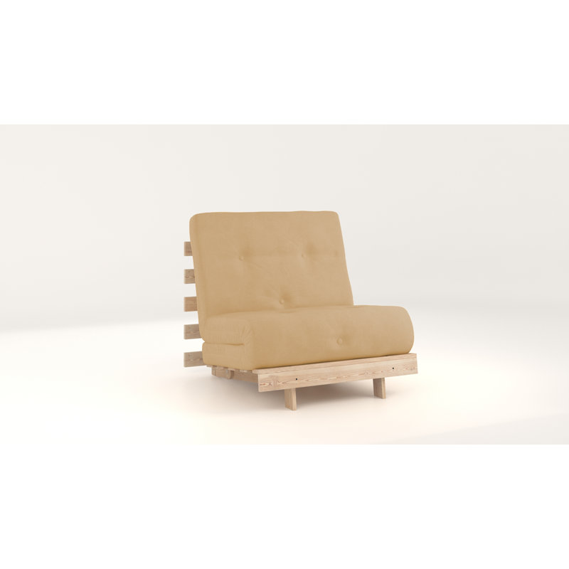 Chenango 75cm Upholstered Futon Chair, Yellow